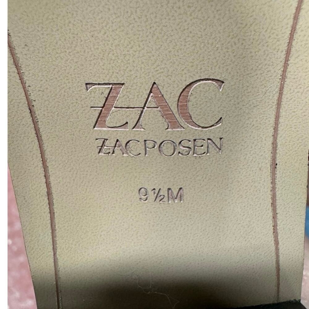 ZAC Zac Posen Black Heeled Boots with Gold Detail - Picture 10 of 14